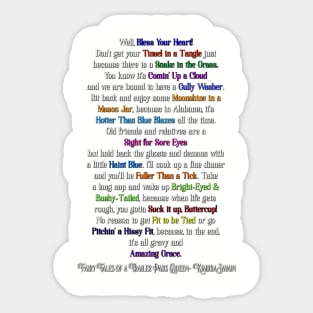 Fairy Tales of a Trailer Park Queen Titles Shirt Sticker